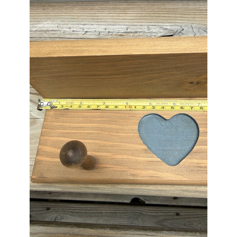 Vintage 1970's Heart Wall Shelves Peg Rack & Apple Welcome Rolling Pin Handmade - Picture 6 of 16